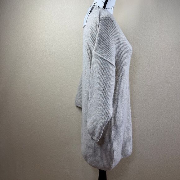 Topshop Oatmeal V-neckline knit Sweater relax tunic size XS lagenlook soft cozy - Picture 13 of 16